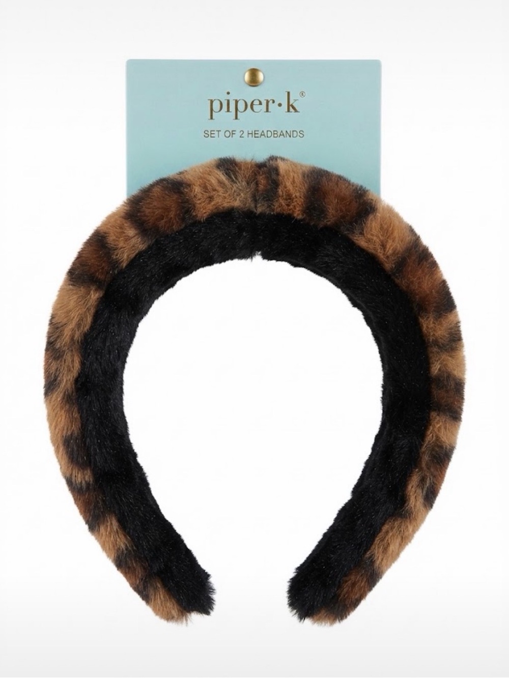 NWT ⚜️🤎⚜️ Piper K Plush Faux Fur Headband Set of 2